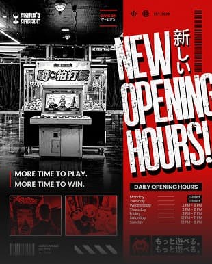 New Opening Hours graphic design project
